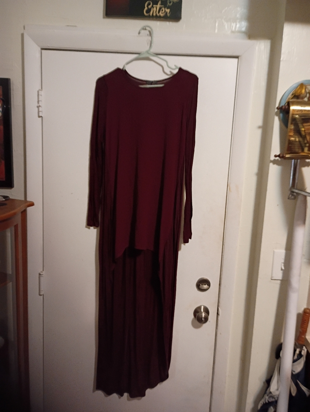 Zara Burgundy High-Low Maxi Dress